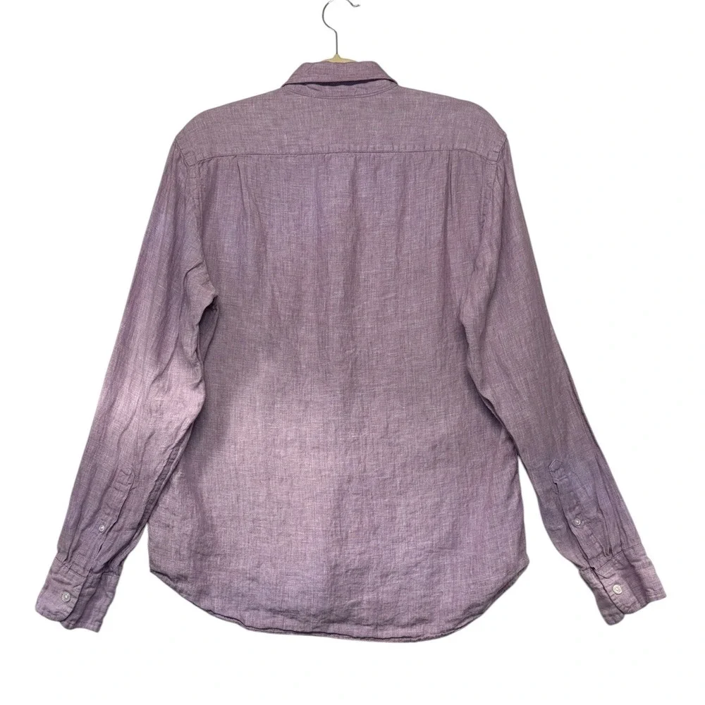 J. Crew Baird McNutt Irish Linen Slim Fit Shirt Mens Medium Lavender Purple